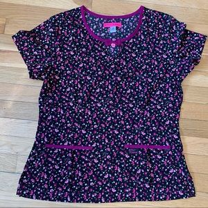 Betsey Johnson Rose Scrub Top